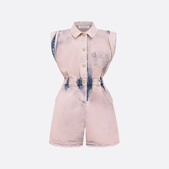 迪奥/Dior 儿童运动装 粉色棉质混纺牛仔面料石洗效果 2WBM12OVEG_Y62J_T04A