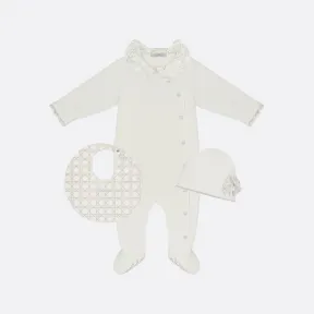 迪奥/Dior 新生儿礼品套装 象牙色和金色府绸和棉质双面布藤格纹 2WBP33KDOC_Y74A_T06M