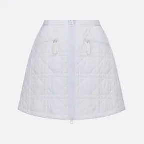 迪奥/Dior 喇叭形迷你裙 白色绗缝塔夫绸科技面料超大藤格纹图案 317J31A2827_X0100_T34