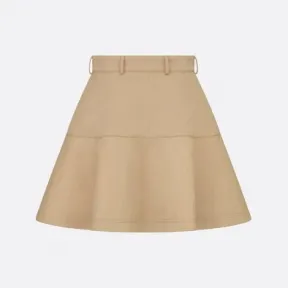 迪奥/Dior 喇叭形迷你裙 米色棉质斜纹面料 317J40A3105_X1652