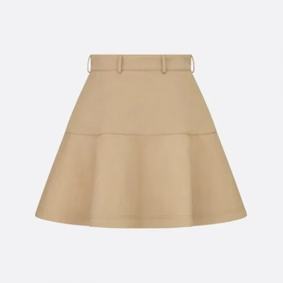 迪奥/Dior 喇叭形迷你裙 米色棉质斜纹面料 317J40A3105_X1652