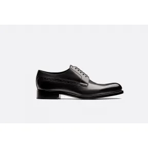 迪奥/Dior 黑色小牛皮和 Christian Dior Atelier 印花德比皮鞋。  3DE270XTA H900