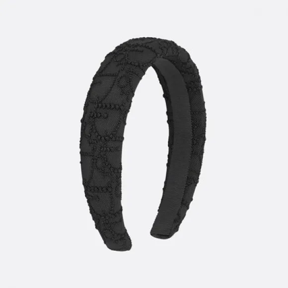 迪奥/Dior 儿童发带 黑色刺绣薄纱珠饰效果 Oblique 印花 3SBM1SHAC3_Y900_TU