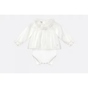 迪奥/Dior 白色纯棉帆布和针织双面布连身服  6EBM33BODB Y013