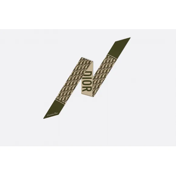 迪奥/Dior Mitzah  Toile Oblique 卡其色丝巾  85CDO106I624 C640