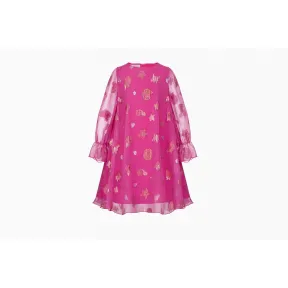 迪奥/Dior 桃红色真丝绉纱连衣裙 8HBM11DRS6 Y390