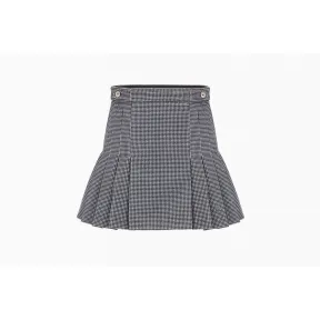 迪奥/Dior 灰色千鸟纹丝绒褶纹短裙 8HBM11SKTJ Y60C