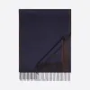 迪奥/Dior 蓝色和棕色双面桑蚕丝围巾 93E0015BH001-C587