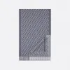 迪奥/Dior 围巾 蓝色、白色和灰色羊毛 Oblique 印花 93E0017A0229_C588_TU