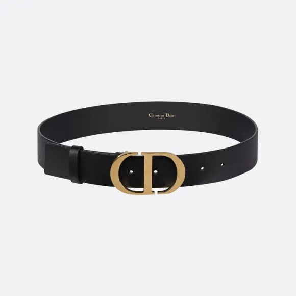 迪奥/Dior 黑色牛皮革 30 Montaigne 腰带饰复古金属“CD”搭扣 B0077UVWV-M900