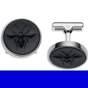 迪奥/Dior 皮革镀铑纯银袖扣 C0092HOMST D992