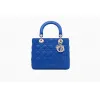 迪奥/Dior Lady Dior蓝色藤格纹小羊皮手提包 CAL44550 M04B