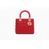 迪奥/Dior Lady Dior红色藤格纹小羊皮手提包 CAL44550 M48R