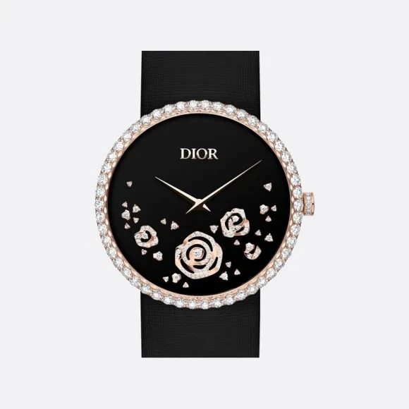 迪奥/Dior D de Dior Rose Couture 腕表 直径 38 MM，玫瑰色 18K 金、缟玛瑙和钻石 CD04317X1209
