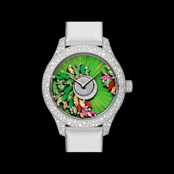 迪奥/Dior Dior Grand Bal Pièce Unique Parure Tropicale N°3 腕表 直径 36 MM，白色 18K 金、钻石和石饰，自动上链机芯 CD153B6X1019