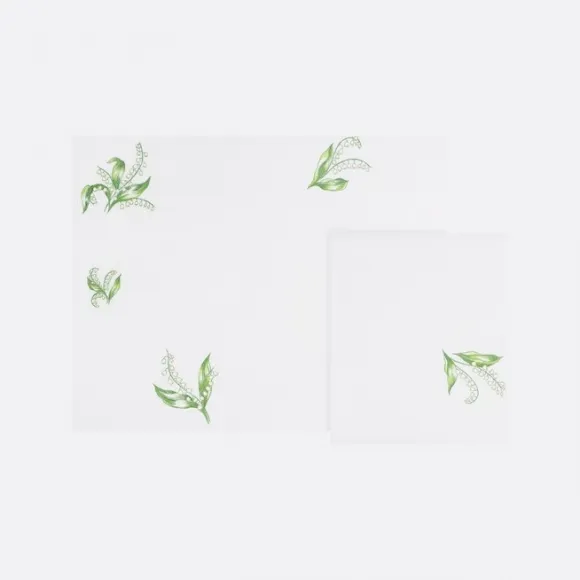 迪奥/Dior 刺绣餐垫和餐巾套装 新款铃兰系列绿色细节 HYO03SMN0L_C000_TU