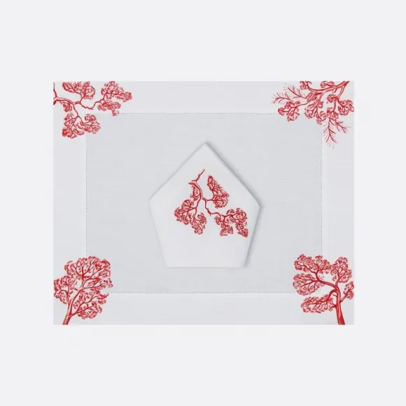 迪奥/Dior 餐垫和餐巾套装 红色茹伊印花 HYO03STJ0L_C300_TU