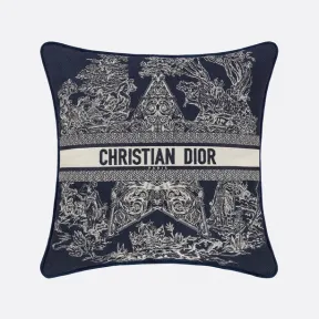迪奥/Dior 正方形靠垫 二零二二早春系列，海军蓝色和白色Athens图案 HYP02CCA1U_C500_TU