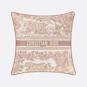 迪奥/Dior 正方形靠垫 二零二二早春系列，玫瑰粉色茹伊印花图案 HYP02CCP1U_C100_TU