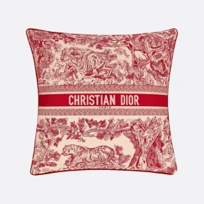 迪奥/Dior 正方形靠垫 覆盆子色茹伊印花 HYP02CCP1U_C300_TU
