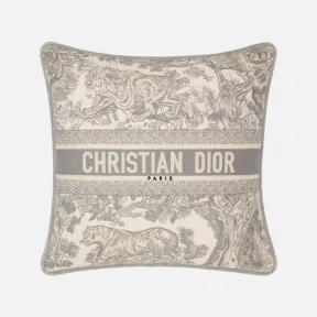 迪奥/Dior 正方形靠垫 灰色茹伊印花 HYP02CCP1U_C800_TU
