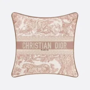 迪奥/Dior 小号正方形靠垫 二零二二早春系列，玫瑰粉色茹伊印花图案 HYP02CCP2U_C100_TU