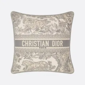 迪奥/Dior 小号正方形靠垫 灰色茹伊印花 HYP02CCP2U_C800_TU