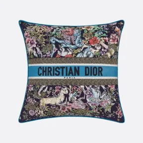 迪奥/Dior 小号正方形靠垫 海军蓝色棉质混纺面料多色 D-Constellation 图案 HYP02CCS0U_C970_TU