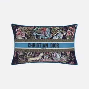 迪奥/Dior 大号长方形靠垫 海军蓝色棉质混纺面料多色 D-Constellation 图案 HYP02CSR0U_C970_TU