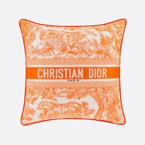 迪奥/Dior Dioriviera 2022 小号正方形靠垫 荧光橙色茹伊印花 HYP02FBC2U_C240_TU