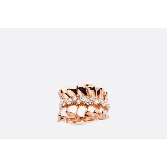 迪奥/Dior Archi Dior bar en corolle 750/1000玫瑰金镶钻戒指  JBAR94001 0000