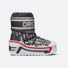 迪奥/Dior DiorAlps 及踝雪地靴 深蓝色闪亮尼龙 Oblique 印花 KCI685OSY_S96B_TT1