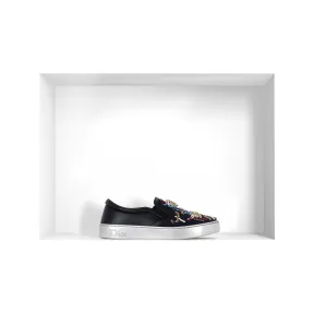 迪奥/Dior 海蓝色小牛皮罗缎刺绣便鞋 KCK137VGE_S41Q