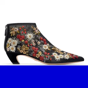 迪奥/Dior 浮纹提花珠罗纱和刺绣短靴 KCM177WFE S13Y