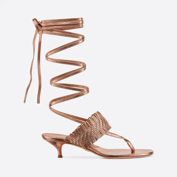 迪奥/Dior Dior Wave 紫铜色金属光泽系带人字拖鞋系列 KCQ277WLL-S68K