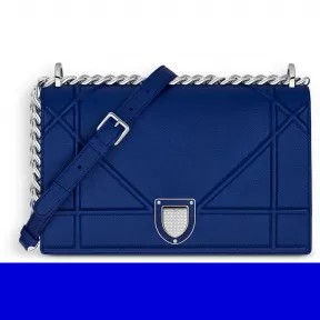 迪奥/Dior  diorbar bleu de minuit色粒面触感小牛皮手提包 M0422PVRG M01B