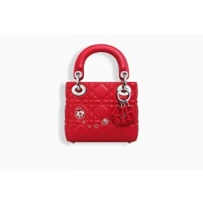 迪奥/Dior  Lady Dior 红色小羊皮nano手提包 M0514PGCG M927