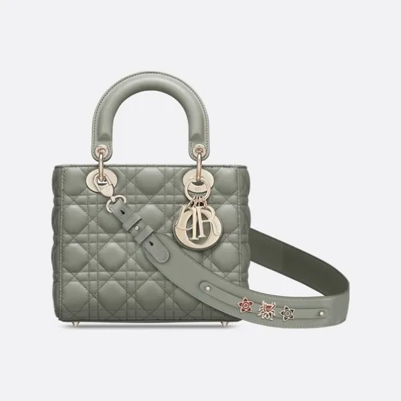 迪奥/Dior 小号岩石灰羊皮革 Lady Dior 手袋 M0538OCAL-M41G