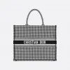 迪奥/Dior Dior Book Tote 黑色和白色千鸟格纹刺绣托特包 M1286ZRPI-M081