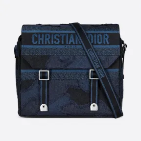 迪奥/Dior Diorcamp Camouflage 蓝色刺绣帆布信使包 M1291VWAH-M928