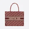 迪奥/Dior Dior Book Tote 小号酒红色 Dior Oblique 图案刺绣托特包 M1296ZRIW-M974