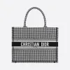 迪奥/Dior Dior Book Tote 小号黑色和白色千鸟格纹刺绣托特包 M1296ZRPI-M081