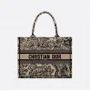 迪奥/Dior 中号 Book Tote 手袋 棕色面料茹伊印花刺绣 (36 x 27.5 x 16.5 cm) M1296ZTDT_M16E_TU