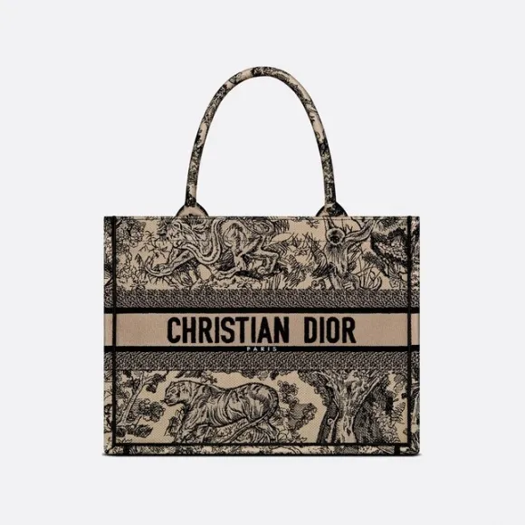 迪奥/Dior 中号 Book Tote 手袋 棕色面料茹伊印花刺绣 (36 x 27.5 x 16.5 cm) M1296ZTDT_M16E_TU