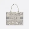 迪奥/Dior 小号灰色 Toile de Jouy 刺绣 Dioriviera Dior Book Tote 托特包 M1296ZTDT-M932