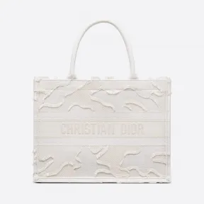 迪奥/Dior 小号白色迷彩刺绣帆布 Dior Book Tote 托特包 M1296ZWAH-M879