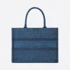 迪奥/Dior Dior Book Tote 小号蓝色牛仔 Dior Oblique 图案刺绣托特包 M1296ZWAL-M928