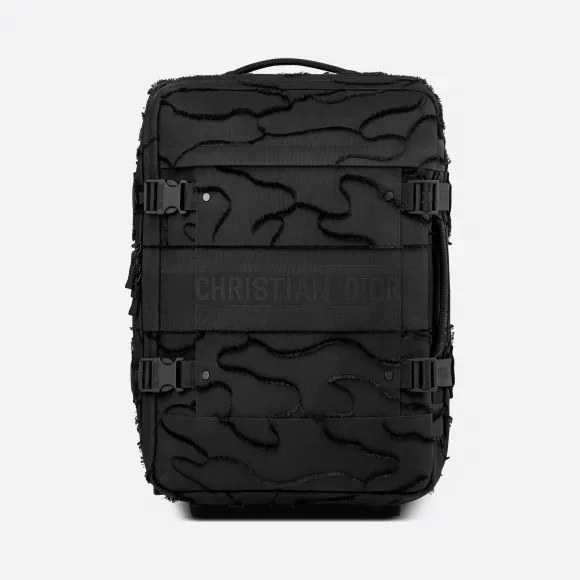 迪奥/Dior 小号黑色科技提花迷彩 Diortravel 行李袋 M6100SRMO-M989