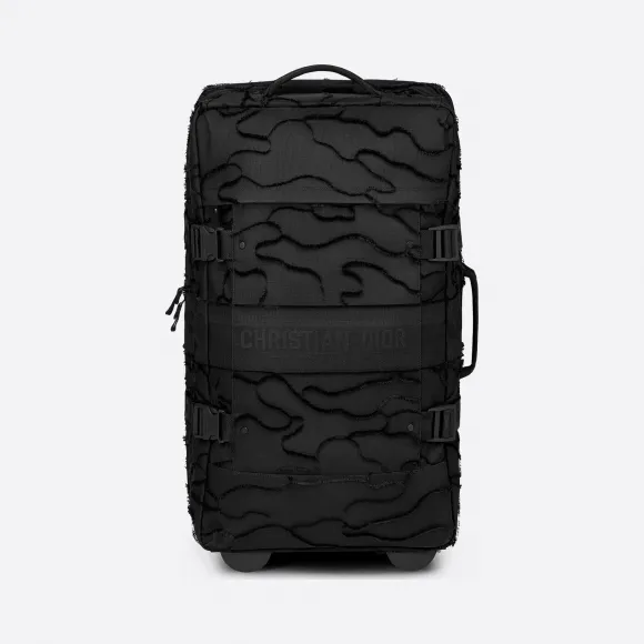 迪奥/Dior 中号黑色科技帆布迷彩 Diortravel 行李袋 M6101SRMO-M989