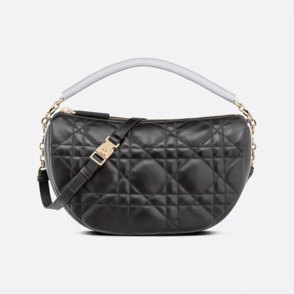 迪奥/Dior 中号 Dior Vibe Hobo 手袋 黑色羊皮革藤格纹 M7201ONOA_M911_TU